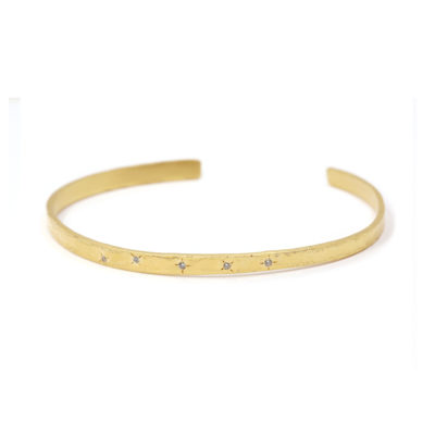 bracelet jonc mystique et 5 zircons vermeil