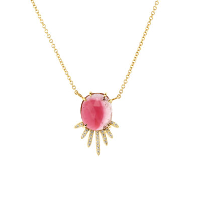 Collier Univers tourmaline, or jaune et diamants