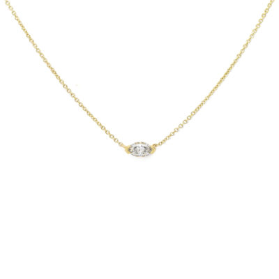 Collier diamant marquise or jaune