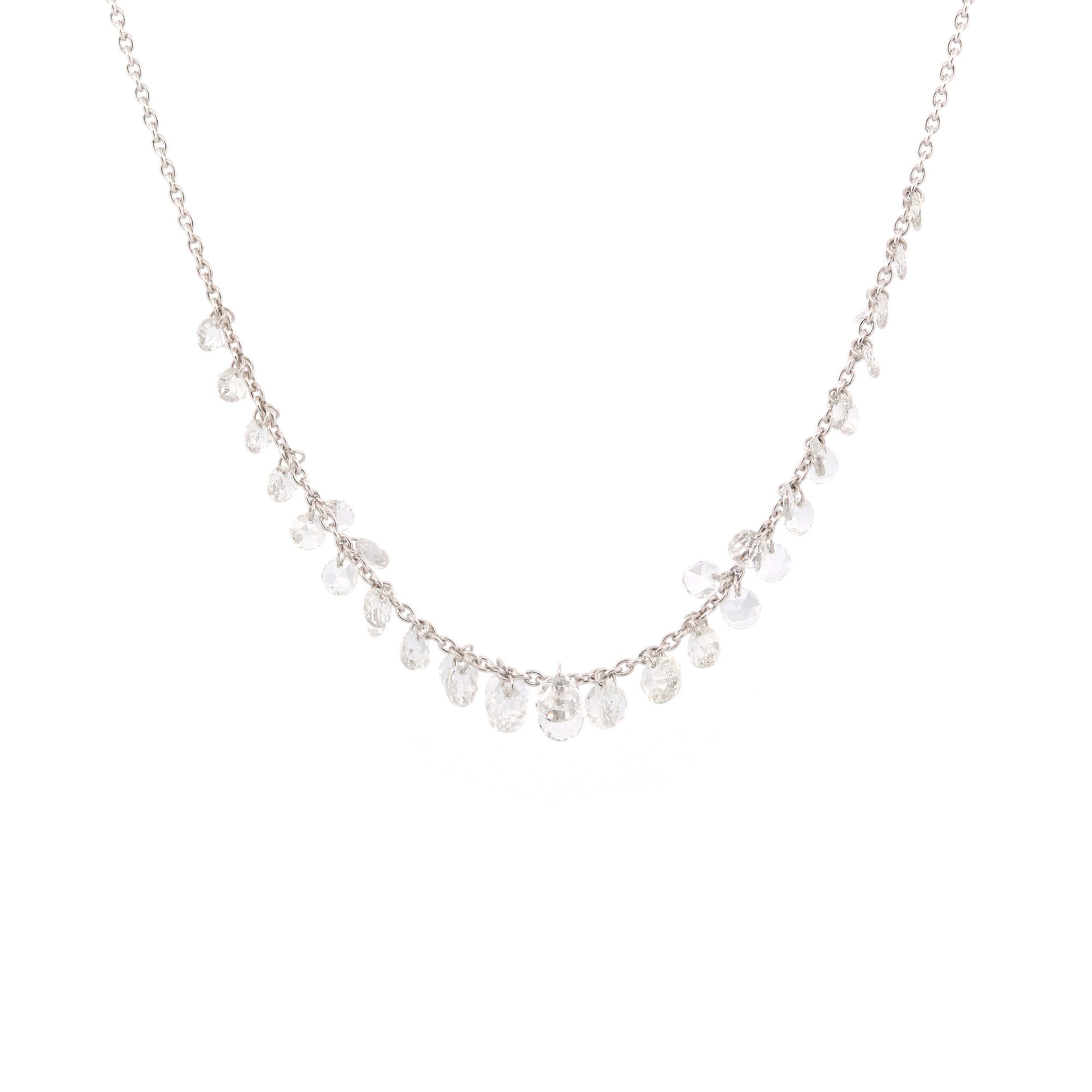Collier Etincelles, or blanc et diamants