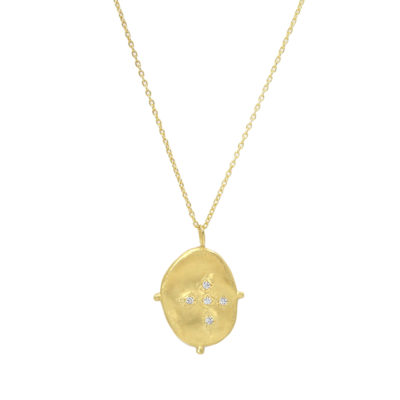 Collier Mystique médaille Croix vermeil chaîne boules