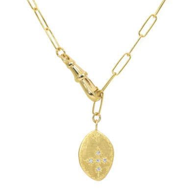 Collier Mystique médaille Croix vermeil chaîne large