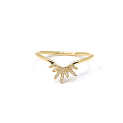 Bague Soleil or jaune et diamants-2
