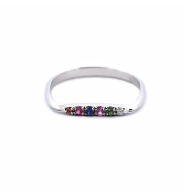 Bague Urban Tribe or blanc et mix de pierres