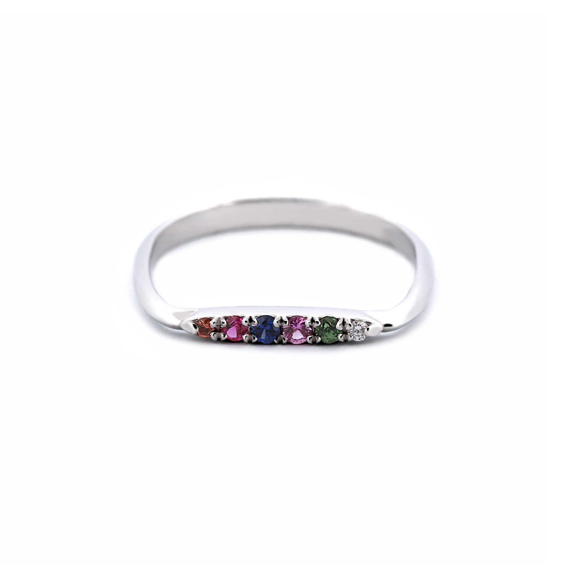 Bague Urban Tribe or blanc et mix de pierres