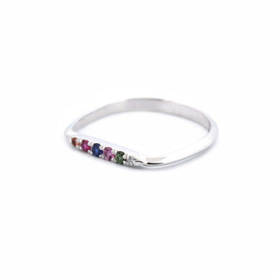 Bague Urban Tribe or blanc et mix de pierres