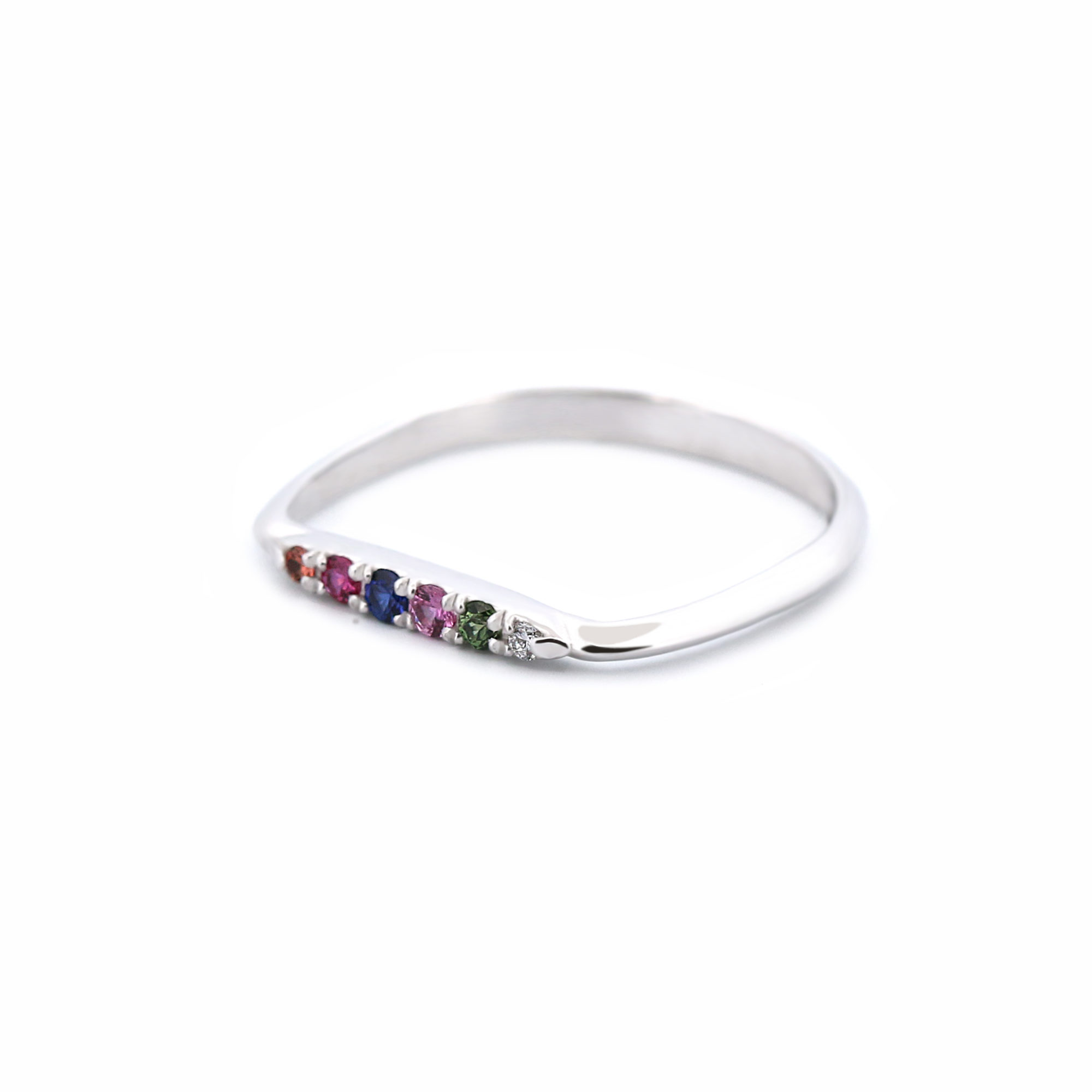 Bague Urban Tribe or blanc et mix de pierres