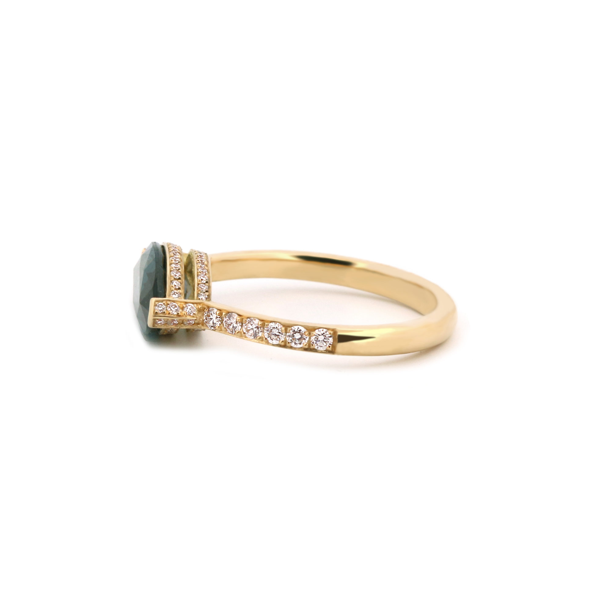 Bague Circé or jaune spinelle et diamants-3