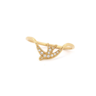 Bague Hirondelle or jaune et diamants