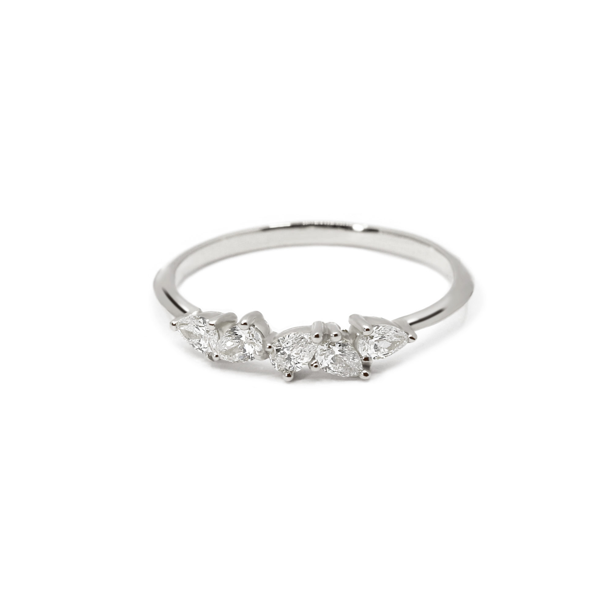 Alliance L'Alanguie or blanc et diamants