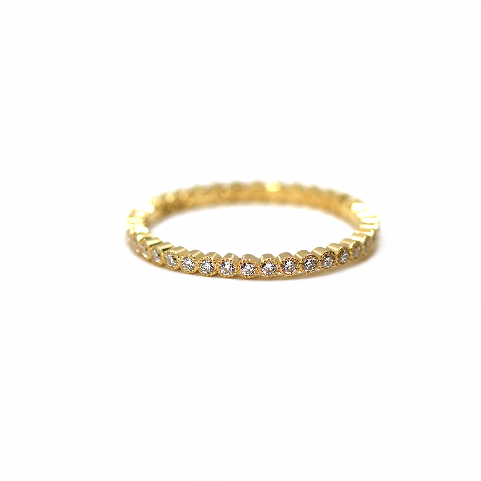 Alliance Millie or jaune et diamants