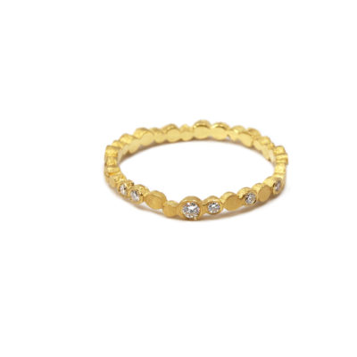 Alliance Pépites or jaune et diamants