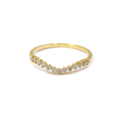 Alliance Sarita demi vague or jaune et diamants