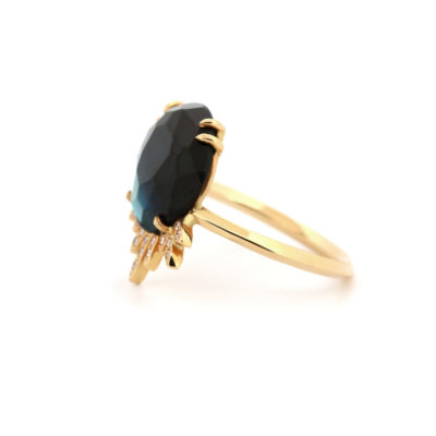 Bague La Radieuse or jaune, tourmaline et diamants