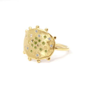 Bague Mystique Galet serti cz verts #1 2