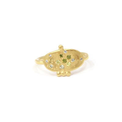Bague Mystique Galet serti cz verts #4