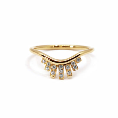 Bague Rayons or jaune et diamants