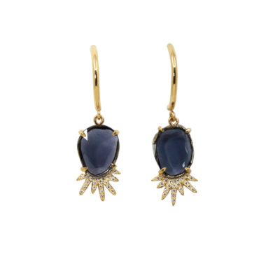 Boucles d'oreilles soleil spinelle et diamants