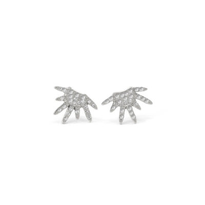 boucles d'oreilles mini soleil or blanc et diamants