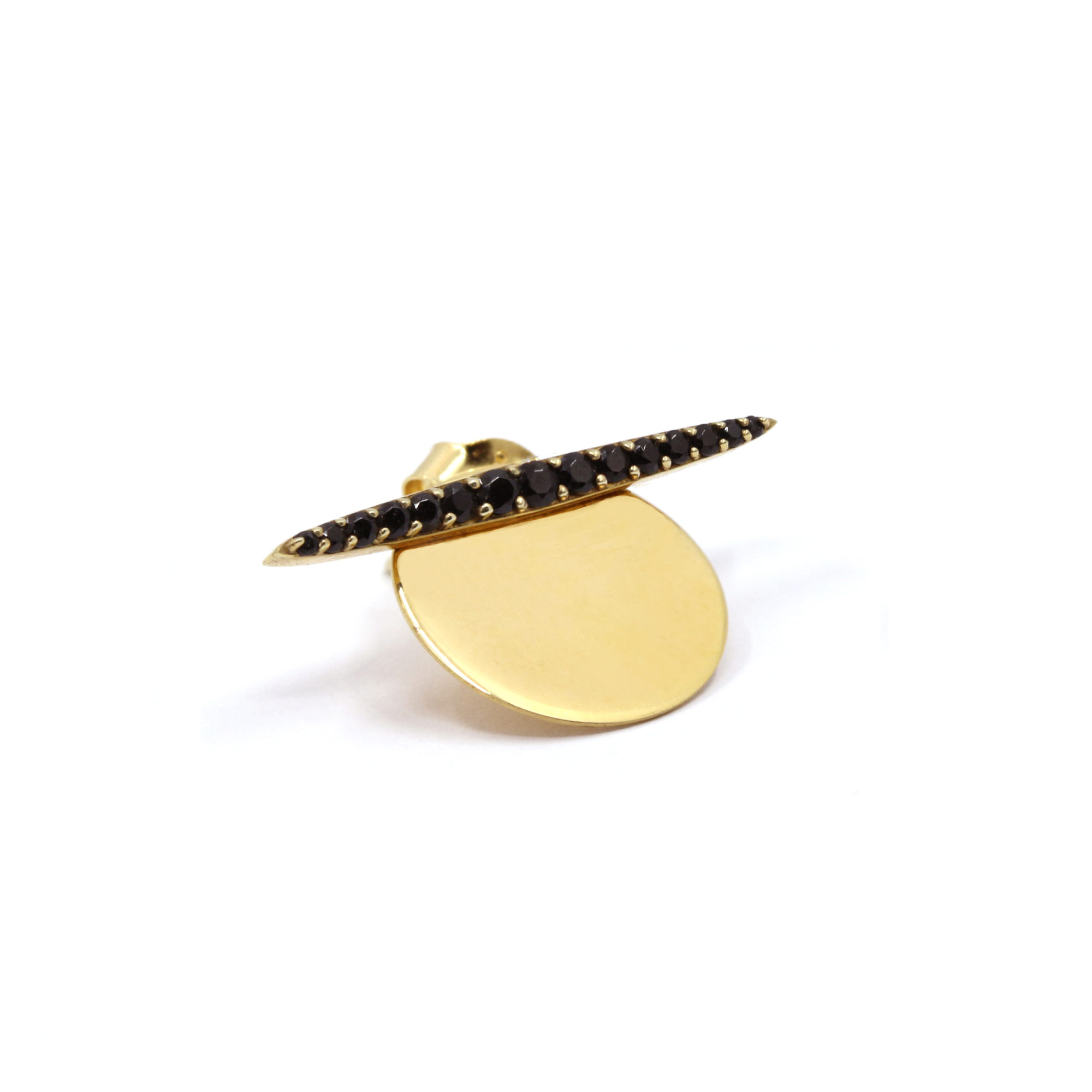 Boucle Urban Tribe vermeil et cz noirs
