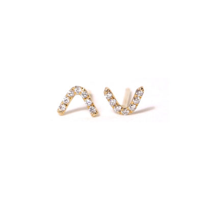 Boucles V or jaune et diamants