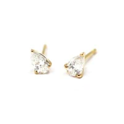 Boucles puces grandes poires or jaune