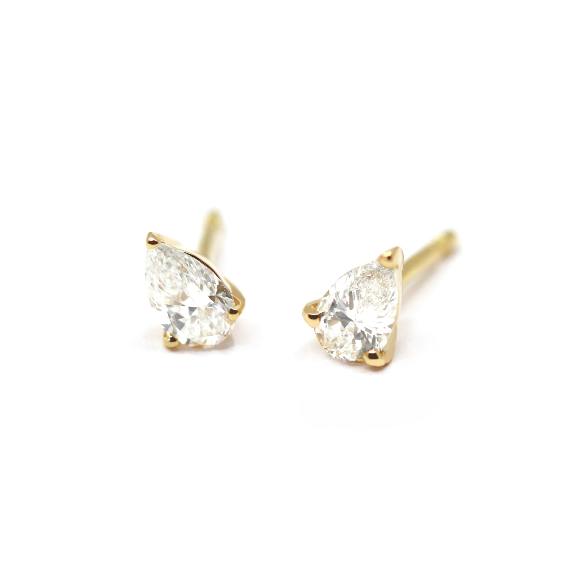 Boucles puces grandes poires or jaune