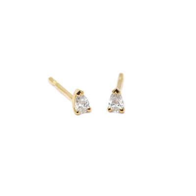 Boucles puces petites poires or jaune