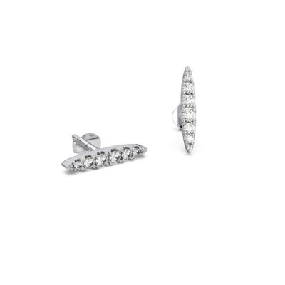 Boucles d'oreilles Urban Tribe argent et zircons blancs