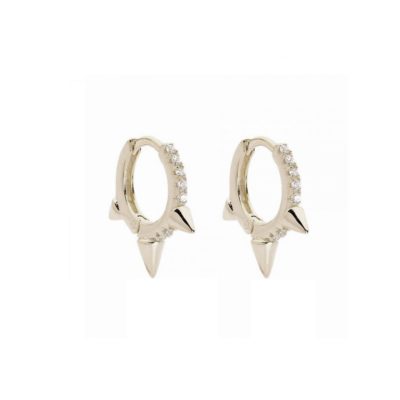 Créoles piques argent et zircons blancs