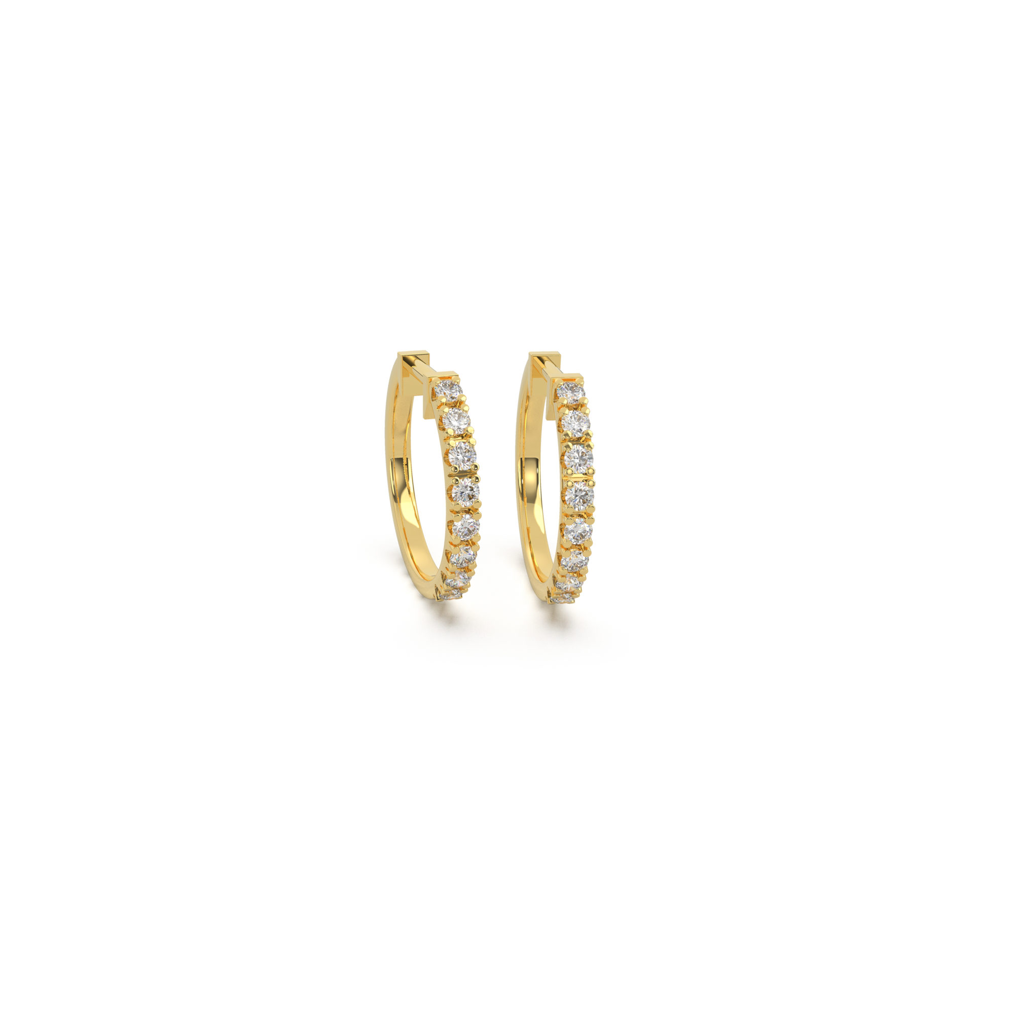 créoles or jaune et diamants