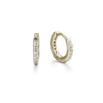 créoles argent et zircons blancs