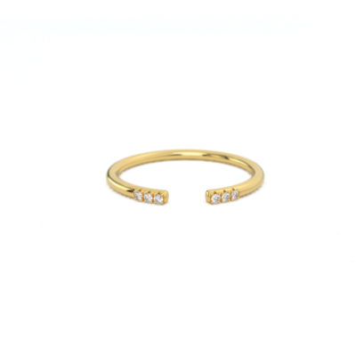 Bague ouverte doré et zircons blancs