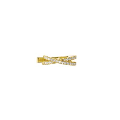 bague oreille vermeil zircons croisée