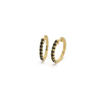créoles or jaune et diamants noirs