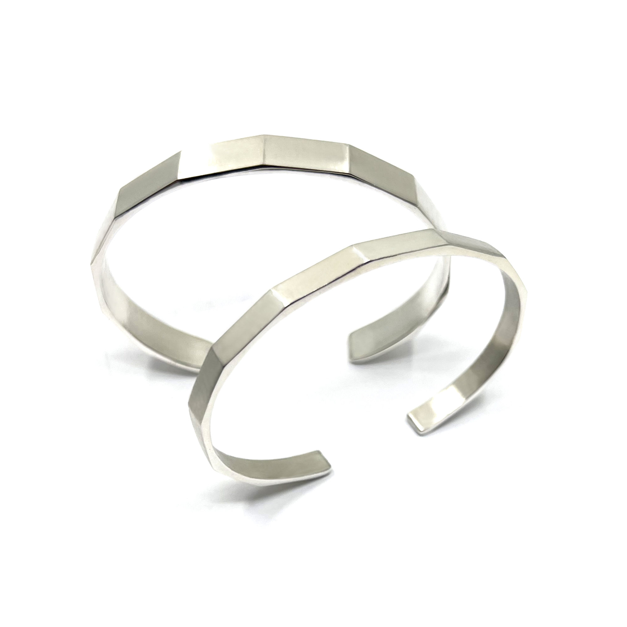 Bracelet jonc JUL facettes 10mm argent massif