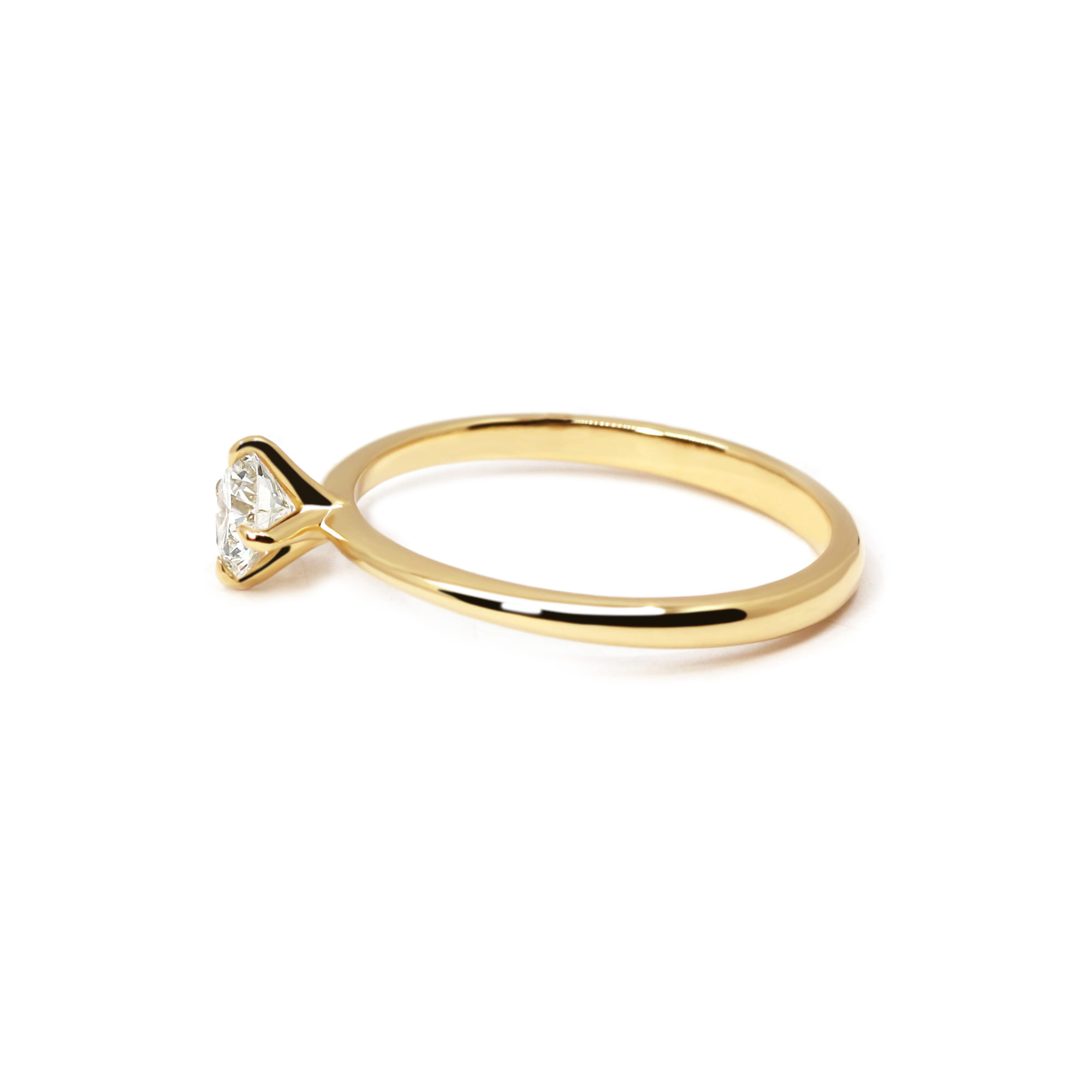 Bague de fiançailles Solitaire 0.41ct or jaune-2