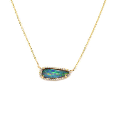 Collier Cosmique opale et diamants