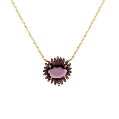 Collier Vibrations spinelle, saphirs or jaune