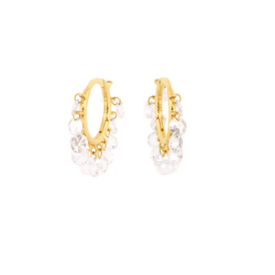 Créoles Etincelles or jaune et diamants