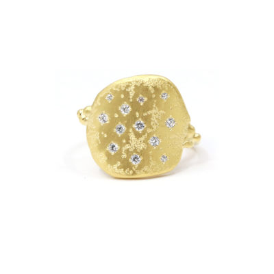 Bague Mystique Galet serti zircons #1